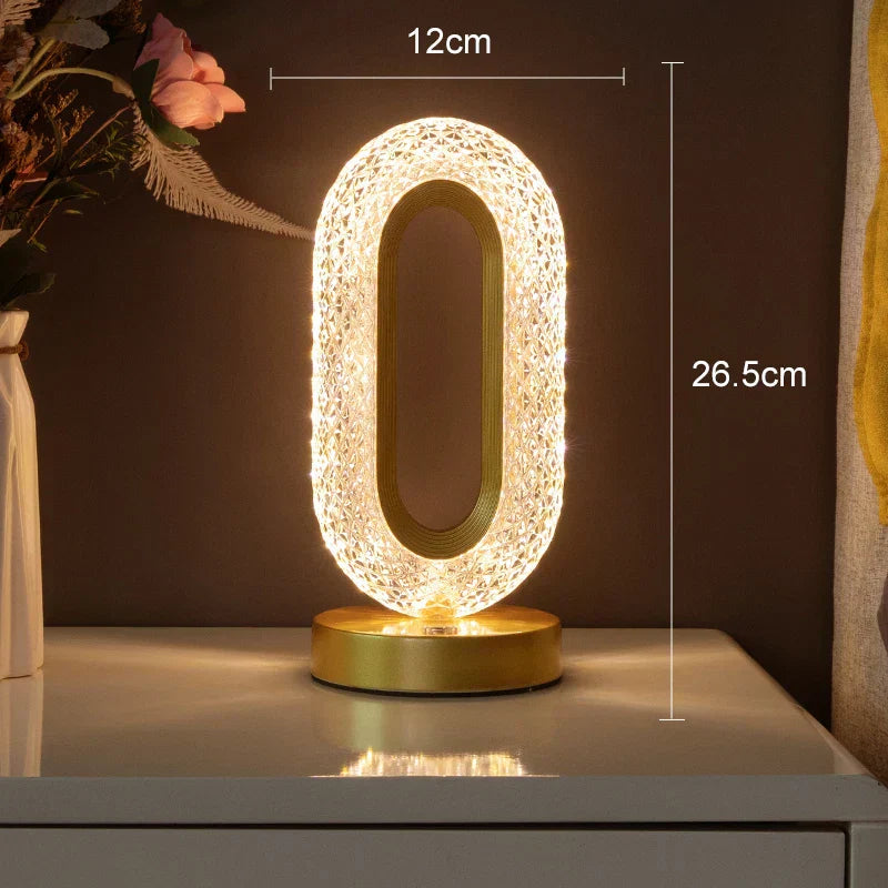 Crystal LED Table Lamp: Dimmable, USB Charging, Touch & Remote Control | Noxord