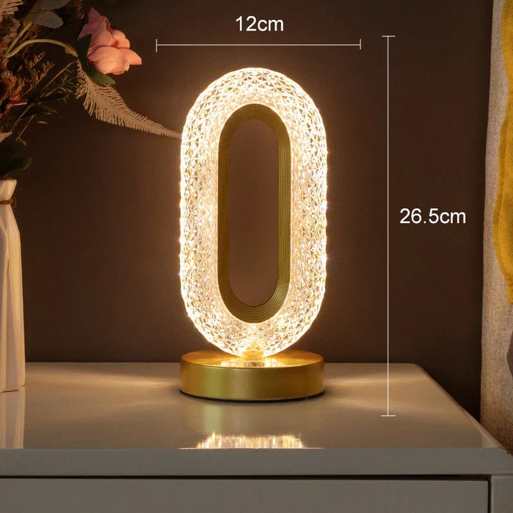 Crystal LED Table Lamp: Dimmable, USB Charging, Touch & Remote Control | Noxord