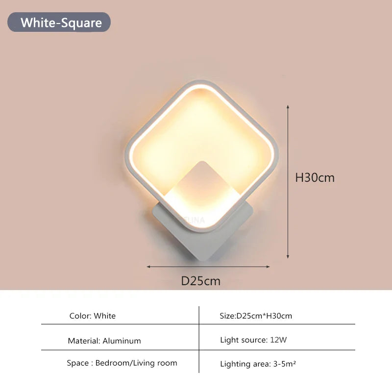 Modern LED Wall Lamp – Round Wall Light Fixture for Bedroom, Living Room, Hallway, and Study | Kalsten