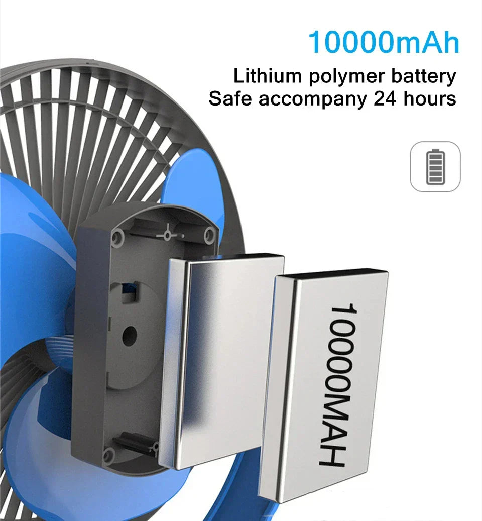 Portable USB Rechargeable Fan with 10000mAh Battery & Clip – Zephyr | Kalsten