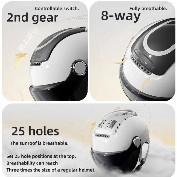 Kalsten | Open Face Motorcycle Helmet with Dual Lenses & Breathable Summer Design – RiderMax