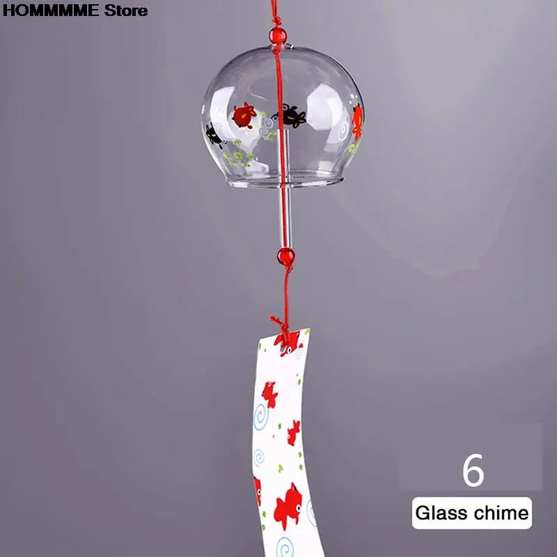 Kalsten | Yumeko Glass Wind Chime | Japanese Style | Handcrafted | Clear Sound | Decorative Pendant
