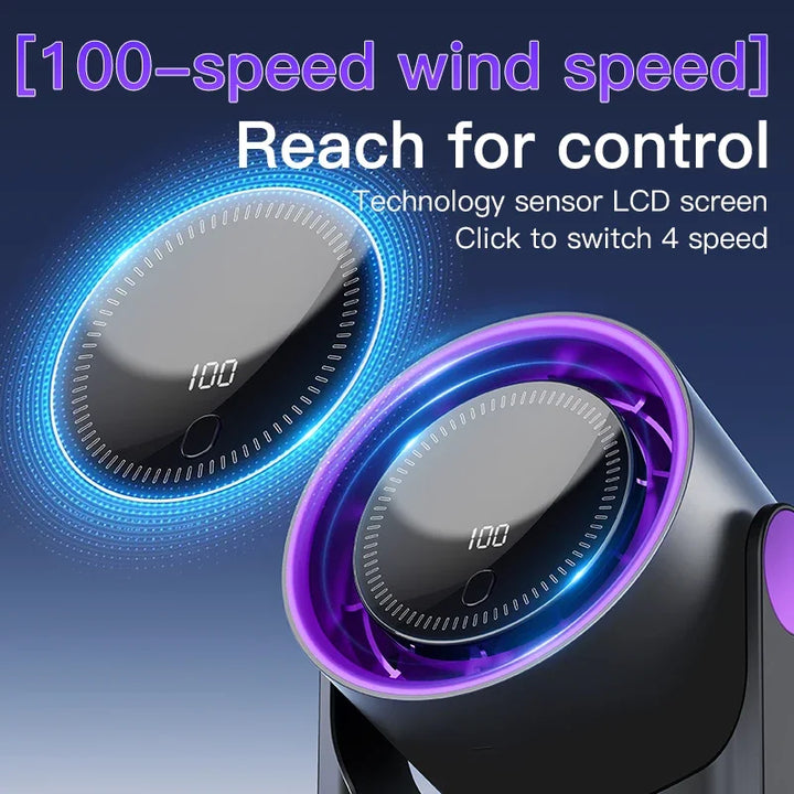 Kalsten | Airiqo Bladeless USB Fan | 100 Levels | Whisper Quiet & Energy Efficient | Portable & Wall Mountable