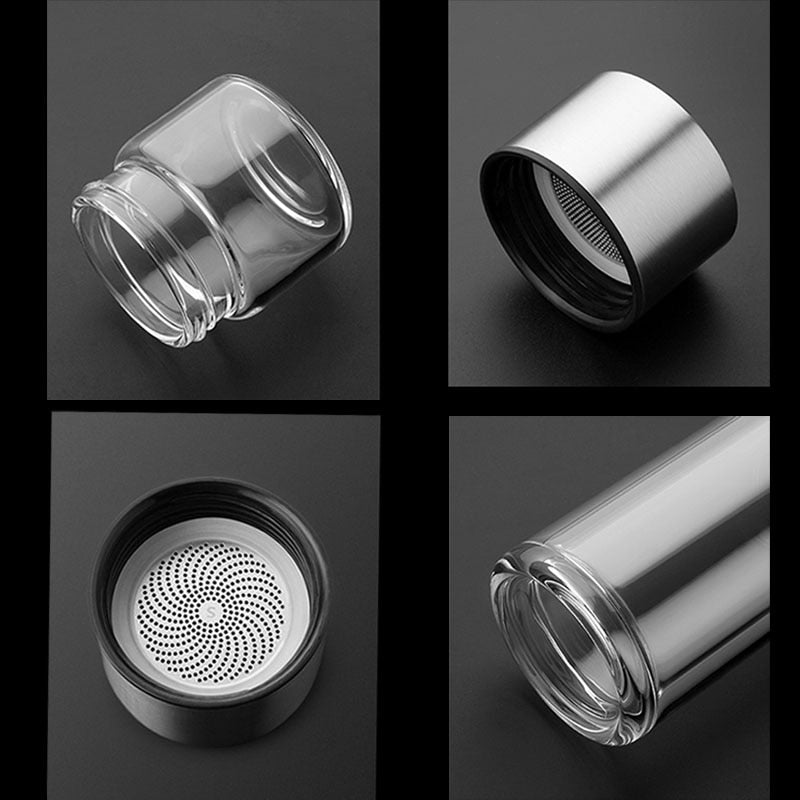 Kalsten | 2in1 Double Wall Thermal Smart Tea Glass Bottle