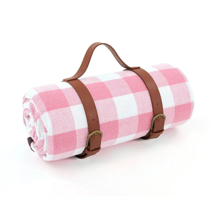 Picnic blanket water-repellent with leather carrying strap | Kalsten
