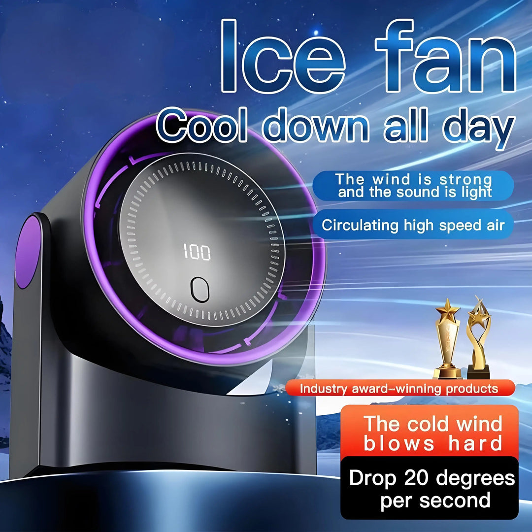 Kalsten | Airiqo Bladeless USB Fan | 100 Levels | Whisper Quiet & Energy Efficient | Portable & Wall Mountable