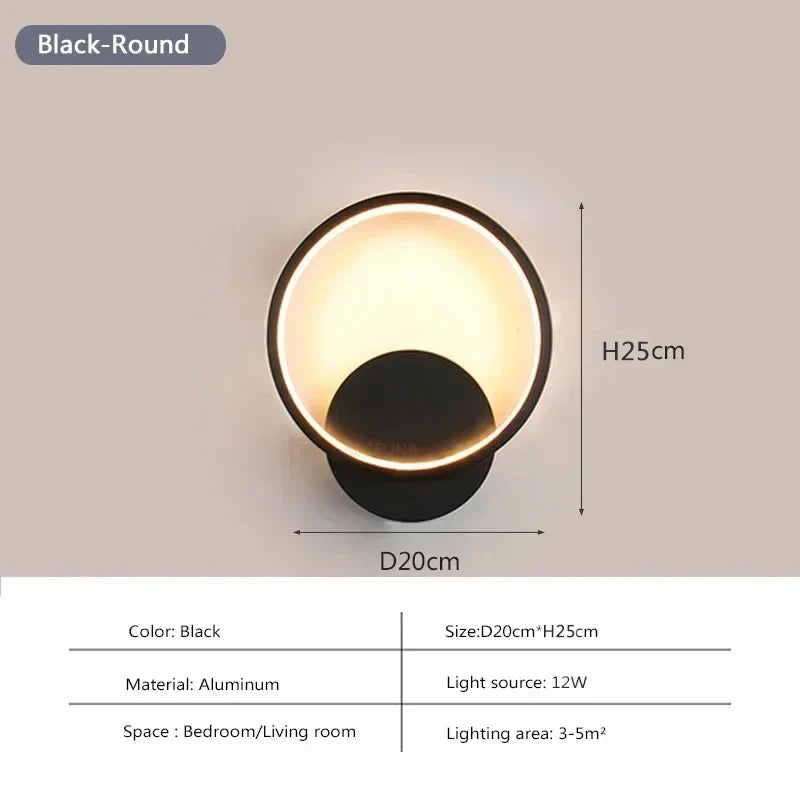 Modern LED Wall Lamp – Round Wall Light Fixture for Bedroom, Living Room, Hallway, and Study | Kalsten