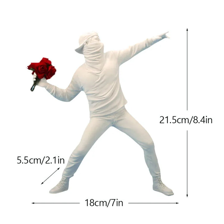 Kalsten | Artify Banksy sculpture collection | Flower thrower & balloon girl | Pop art figures | Modern office & home decoration