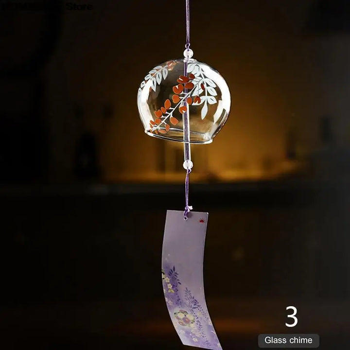 Kalsten | Yumeko Glass Wind Chime | Japanese Style | Handcrafted | Clear Sound | Decorative Pendant