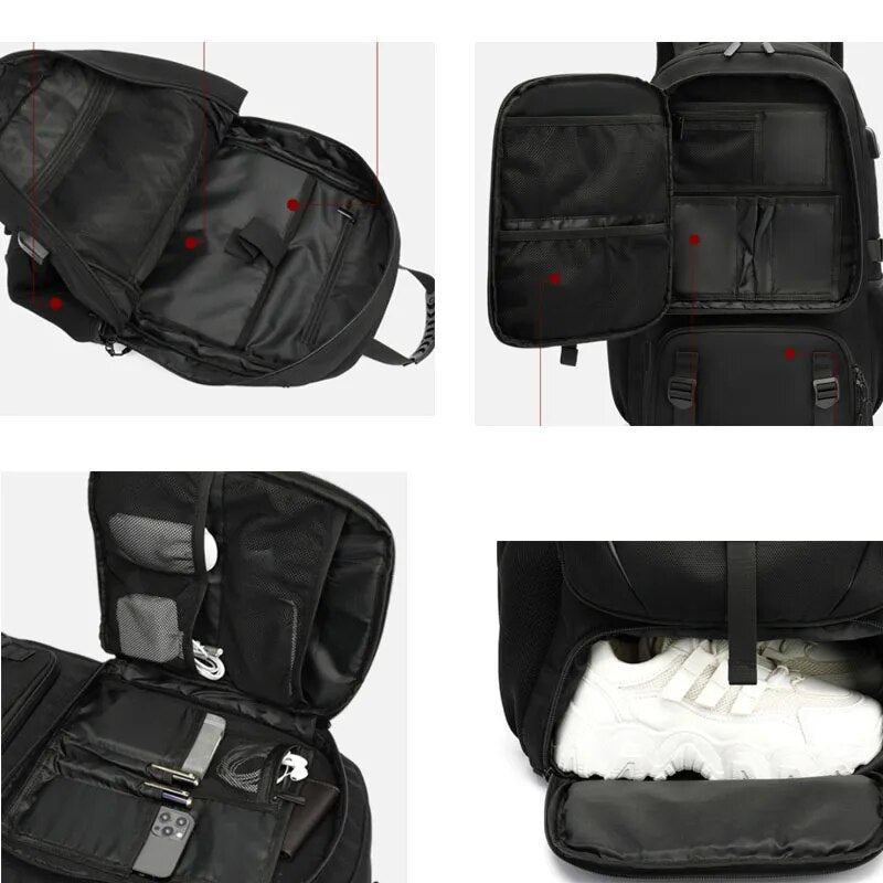 50–80L Travel Backpack with USB Charging