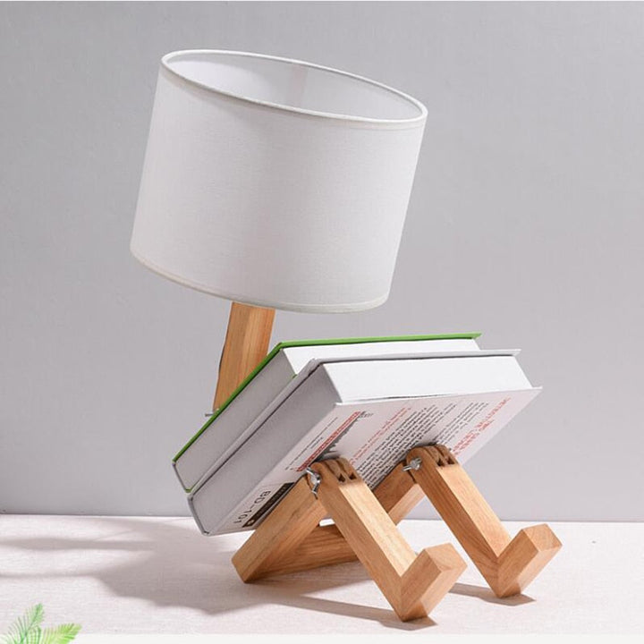 Thinker Wooden Robot Modern Night Lamp | Kalsten