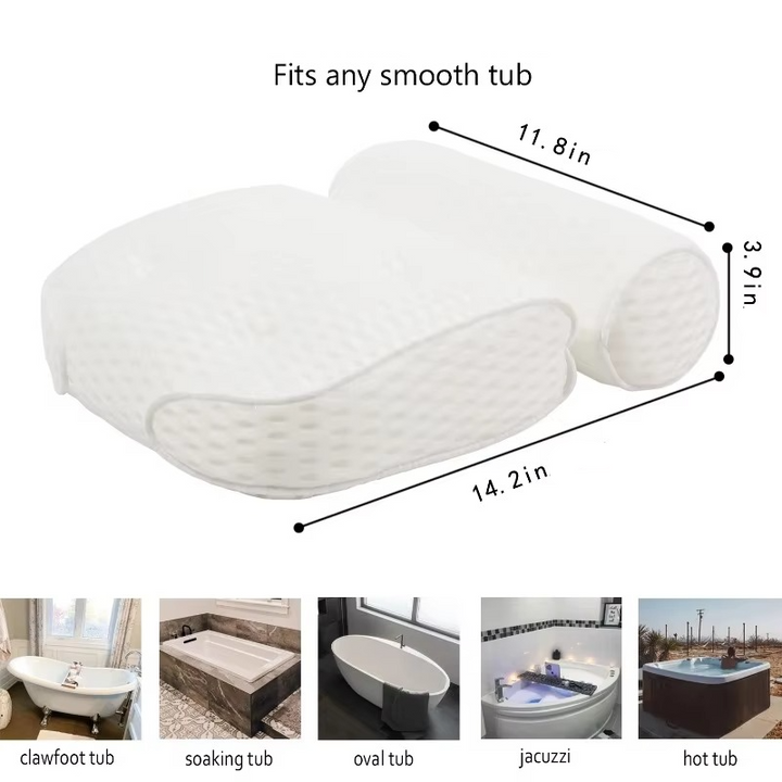 Kalsten | Luxury Bath Spa Pillow with Air Mesh Technology for Neck, Head, and Back Support