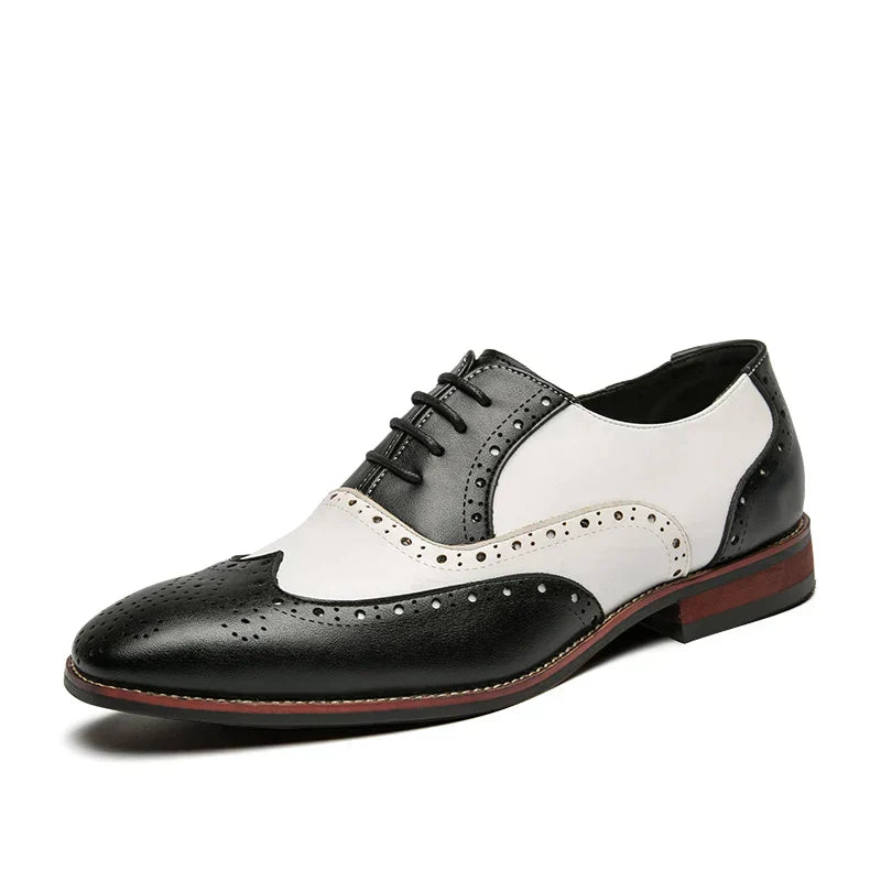 Kalsten | Men's Luxury Shoes Brogue Lace-up Casual British Style Contrast Color Oxford Office