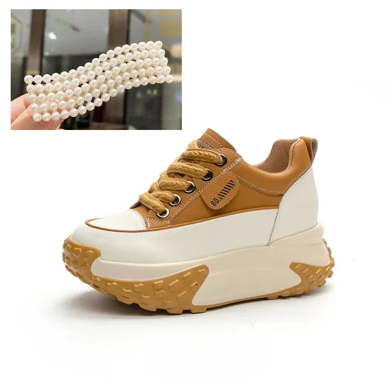 Kalsten | 7 cm Platform Wedge Sneakers made of Leather