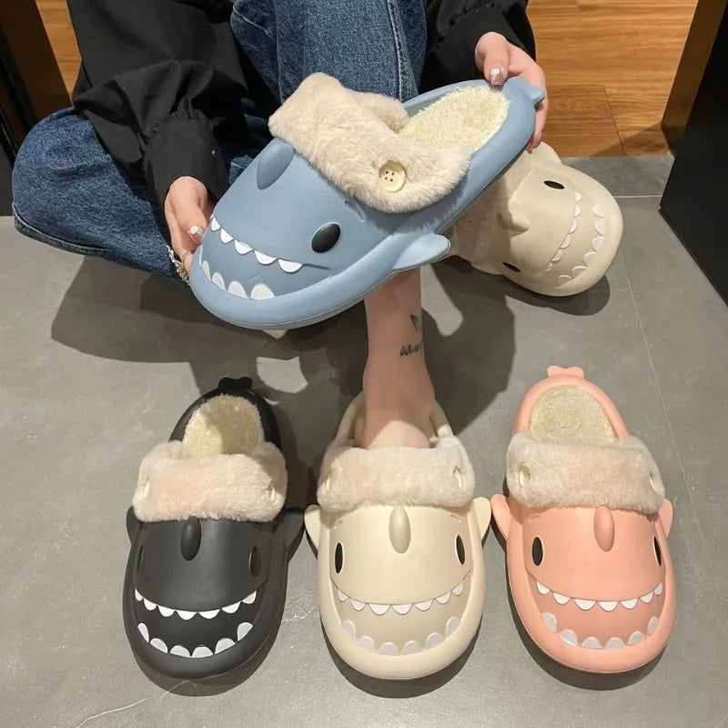 Funny Shark Slippers made of Cotton – Warm and Cozy Slippers for Men and Women, Non-Slip and Comfortable | Kalsten