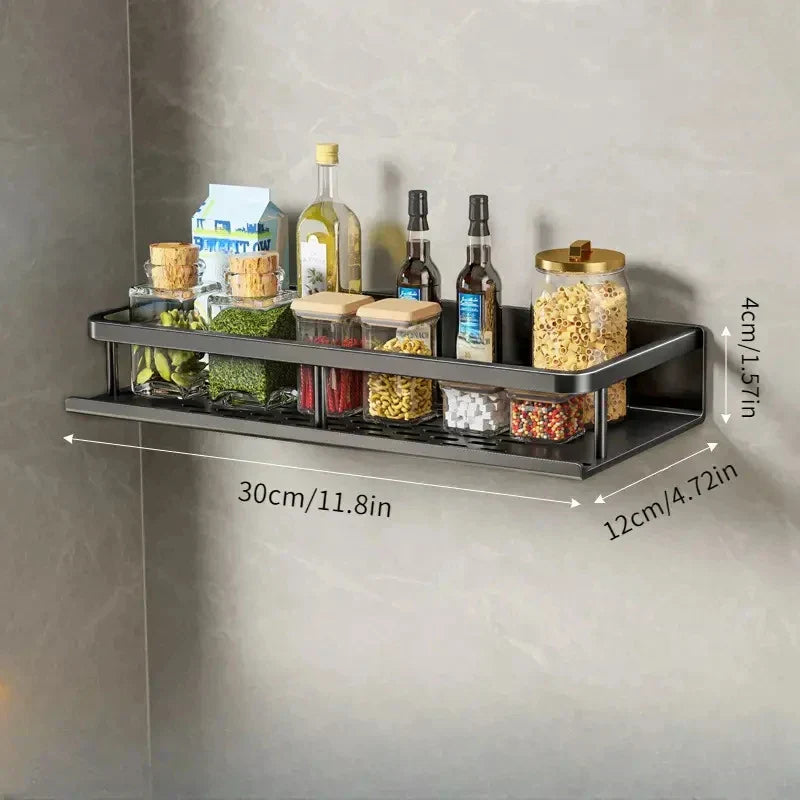 Wall-Mounted Aluminium Kitchen Storage Shelf