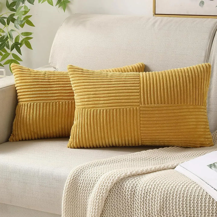 Kalsten | VelvetAura Cushion Cover - Stylish Striped Cushion Covers in Luxury Corduroy Set