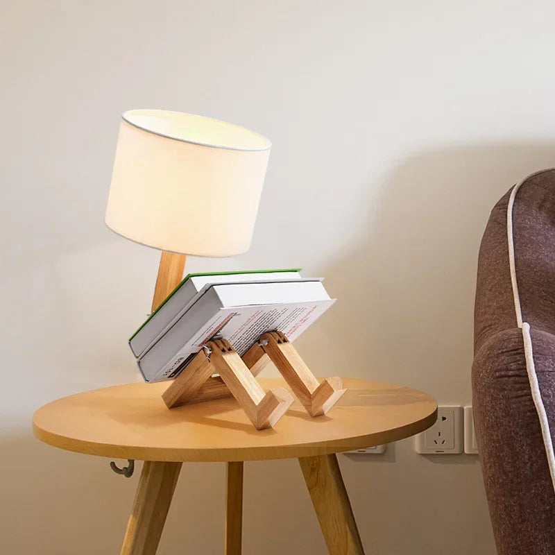 Wooden Table Lamp with Book Holder – Modern Design for Your Home | Kalsten