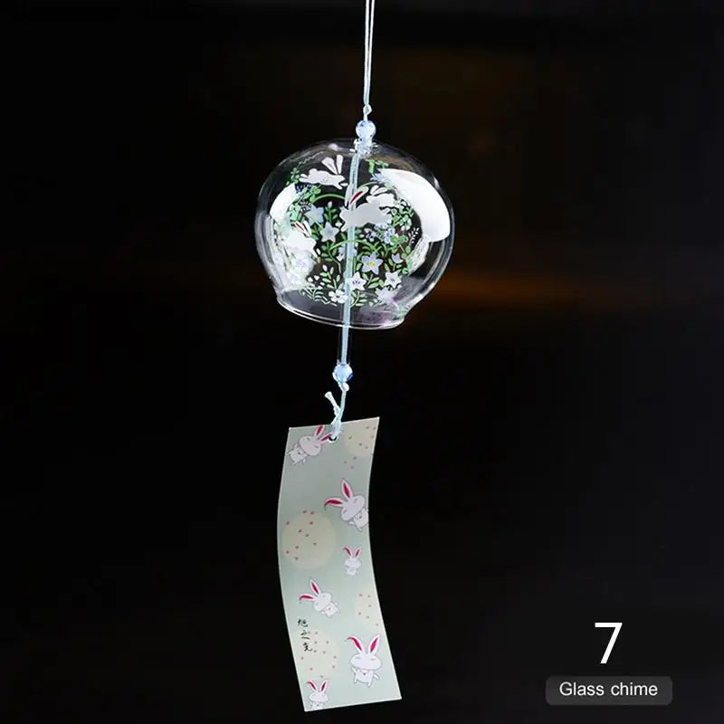 Kalsten | Yumeko Glass Wind Chime | Japanese Style | Handcrafted | Clear Sound | Decorative Pendant
