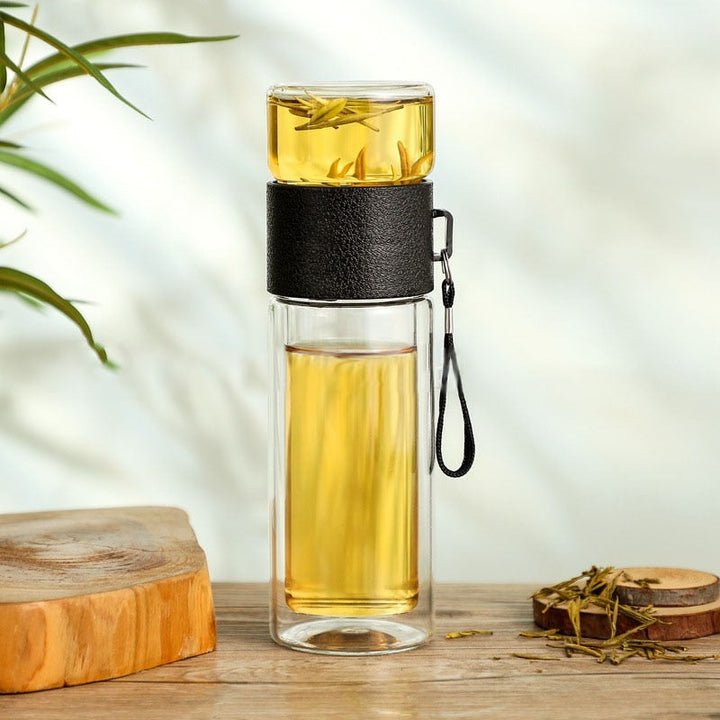 Kalsten | 2in1 Double Wall Thermal Smart Tea Glass Bottle