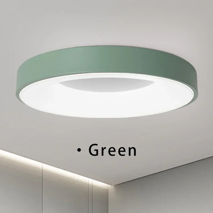 Modern Macaron LED Ceiling Light – Adjustable Circular Design with Remote Dimming for Bedroom, Living Room, and Corridor | Kalsten
