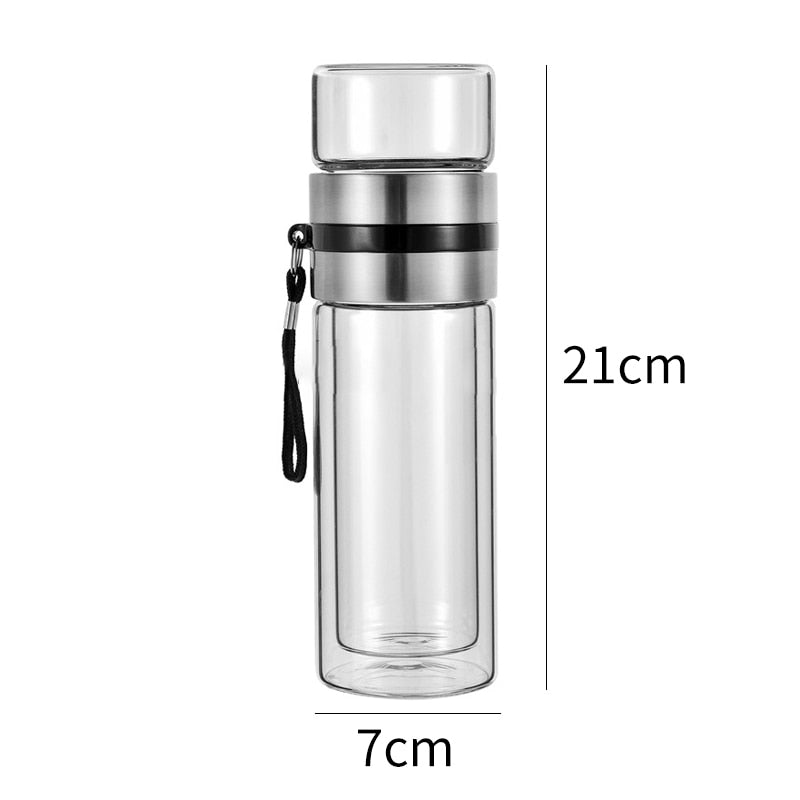 Kalsten | 2in1 Double Wall Thermal Smart Tea Glass Bottle