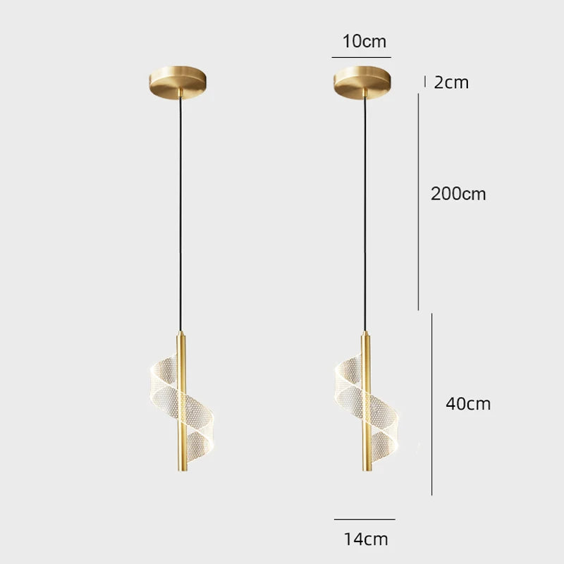 Nordic LED Pendant Light – Modern Hanging Lamp for Living Room, Bedroom, Dining Table, and Aisle – Gold Acrylic Shade, Indoor Home Decoration | Kalsten