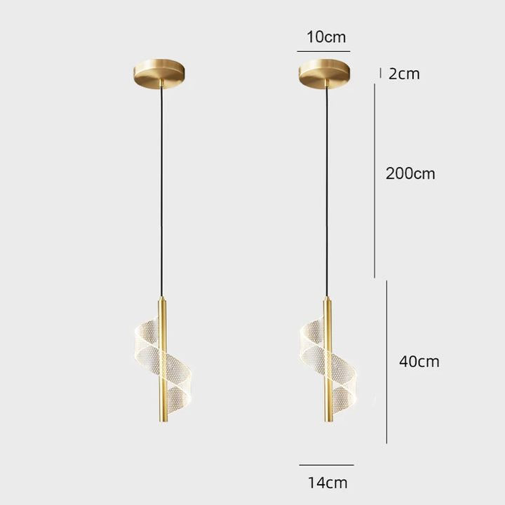 Nordic LED Pendant Light – Modern Hanging Lamp for Living Room, Bedroom, Dining Table, and Aisle – Gold Acrylic Shade, Indoor Home Decoration | Kalsten