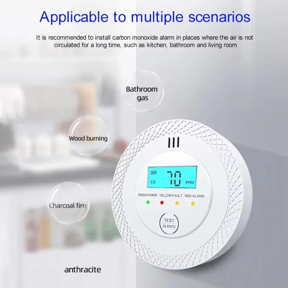 Kalsten | VeiligWoon CO and Smoke Detector – Wireless with LCD Screen and Alarm