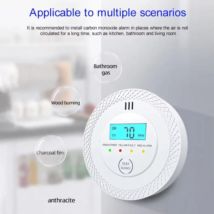 Kalsten | VeiligWoon CO and Smoke Detector – Wireless with LCD Screen and Alarm