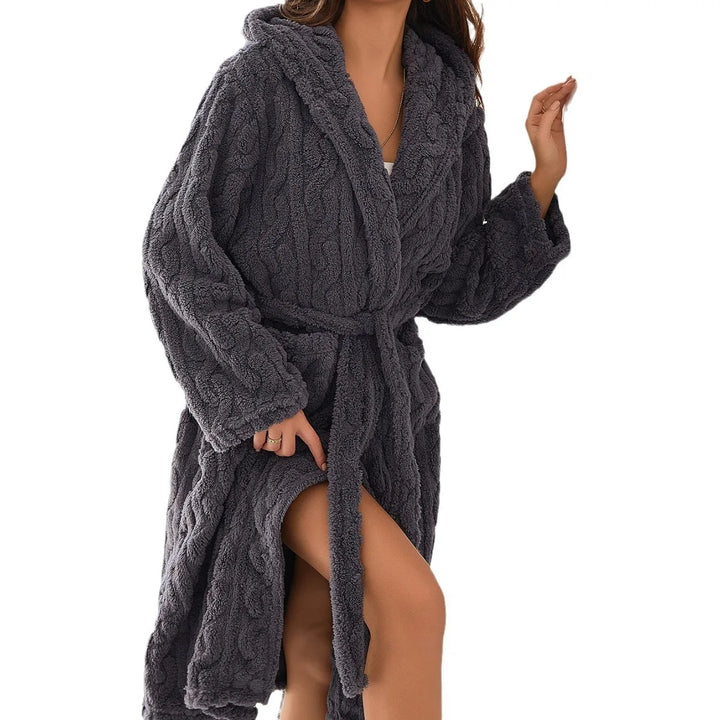 Kalsten | CozyHood – Bathrobe with hood made of coral fleece