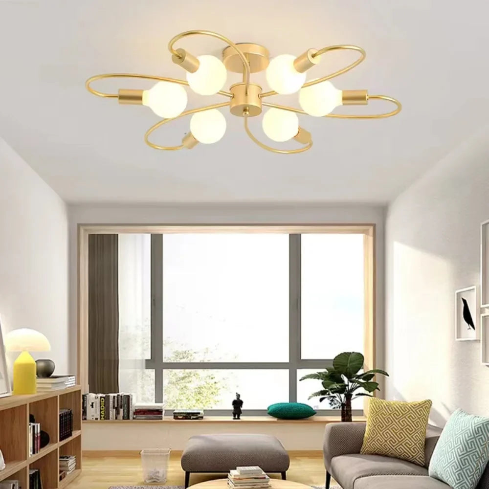 Modern LED Ceiling Lights - Industrial Iron Black/Golden Nordic Minimalist | Kalsten