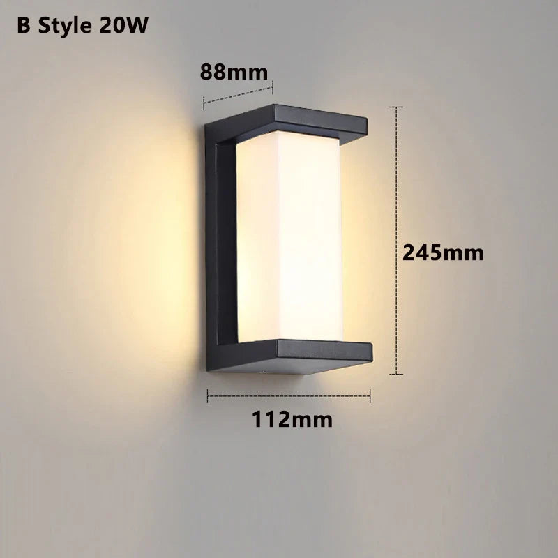 Modern LED Outdoor Wall Lamp with Motion Sensor - Waterproof Porch Light, Outdoor Lighting Fixture | Kalsten