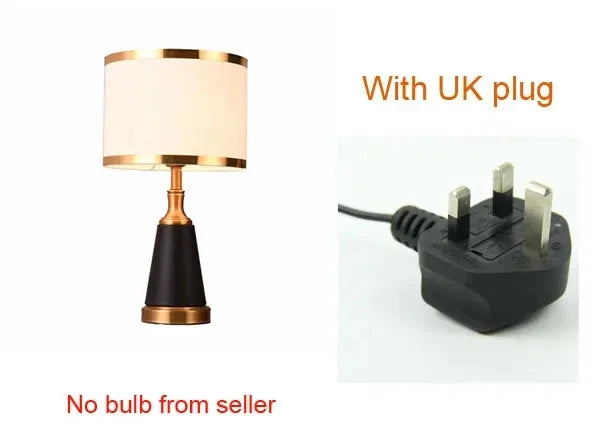 American Bedroom Bedside Table Lamp - Hotel Villa Guest Room Living Room Decorative Table Lamp Gold Iron LED Lamp | Kalsten