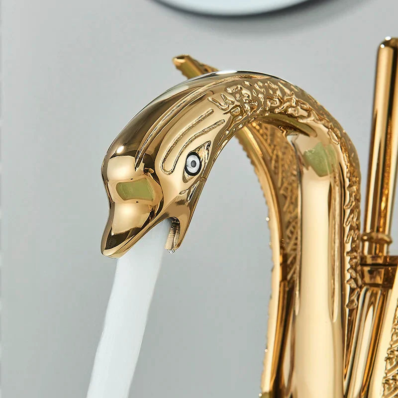 Kalsten | Swan Single Handle Golden Basin Faucet