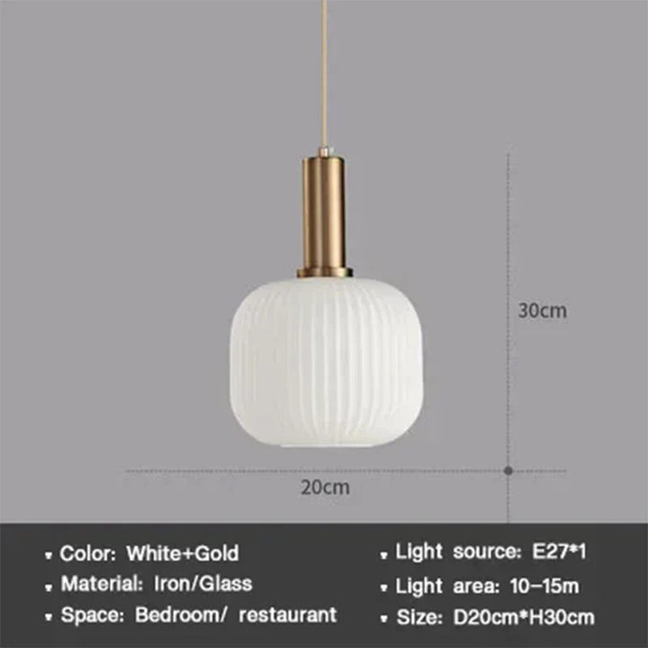 Modern Nordic Glass Pendant Light – Single Head LED Hanging Lamp for Dining Room, Bedroom, Cafe, and Study – White, Green, Cognac & More | Kalsten