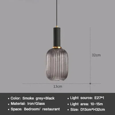 Modern Nordic Glass Pendant Light – Single Head LED Hanging Lamp for Dining Room, Bedroom, Cafe, and Study – White, Green, Cognac & More | Kalsten