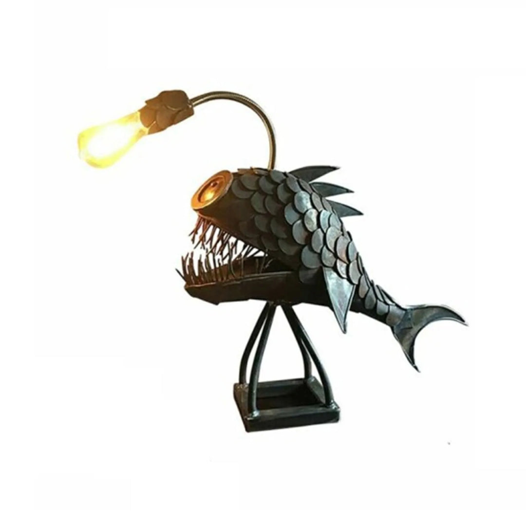 Fishing Light Table Lamp – Handmade Adjustable Lamp with Rustic Fish Design | Noxord