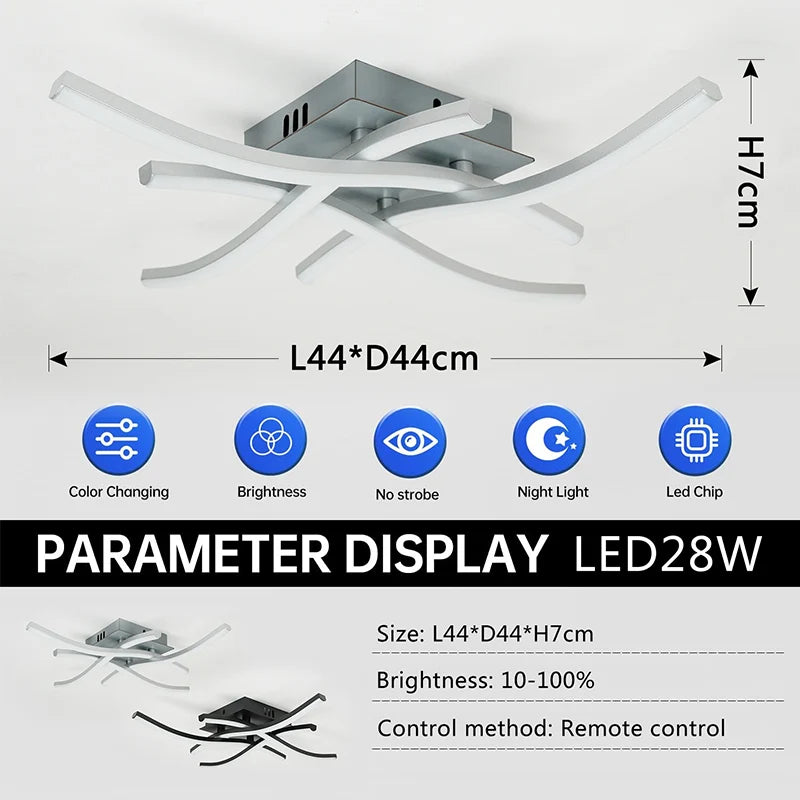 Modern LED Ceiling Lamp for Living Room, Dining Room, Bedroom, and Balcony | Kalsten