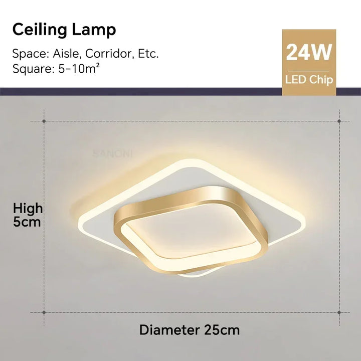 Modern LED Aisle Ceiling Light Chandelier - Indoor Lighting Fixture for Corridor, Stairs, Foyer, Balcony, Bedroom, Bathroom | Kalsten