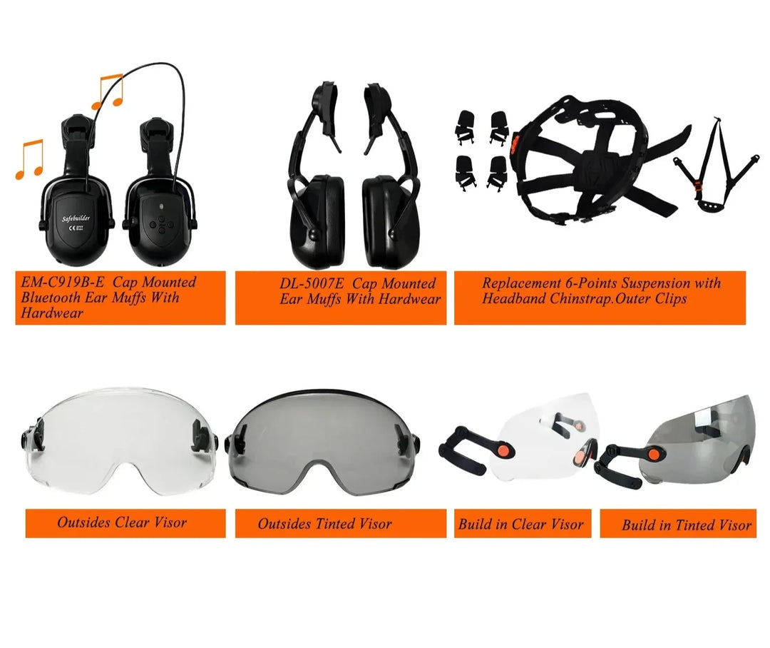 Kalsten | CE ABS Safety Helmet with Goggles & Visor – SafeGuard