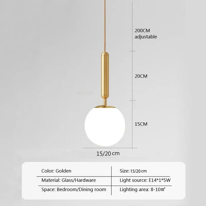 Modern Luxurious LED Pendant Light – Gold Ball Lampshade Hanging Light Fixture for Dining, Living Room, and Bedroom Décor | Kalsten