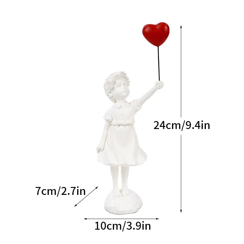 Kalsten | Artify Banksy sculpture collection | Flower thrower & balloon girl | Pop art figures | Modern office & home decoration