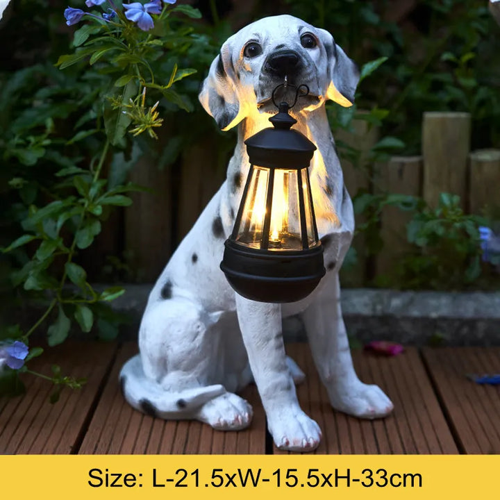 Kalsten | Solar-Powered Outdoor Resin Dog Statue Lamp
