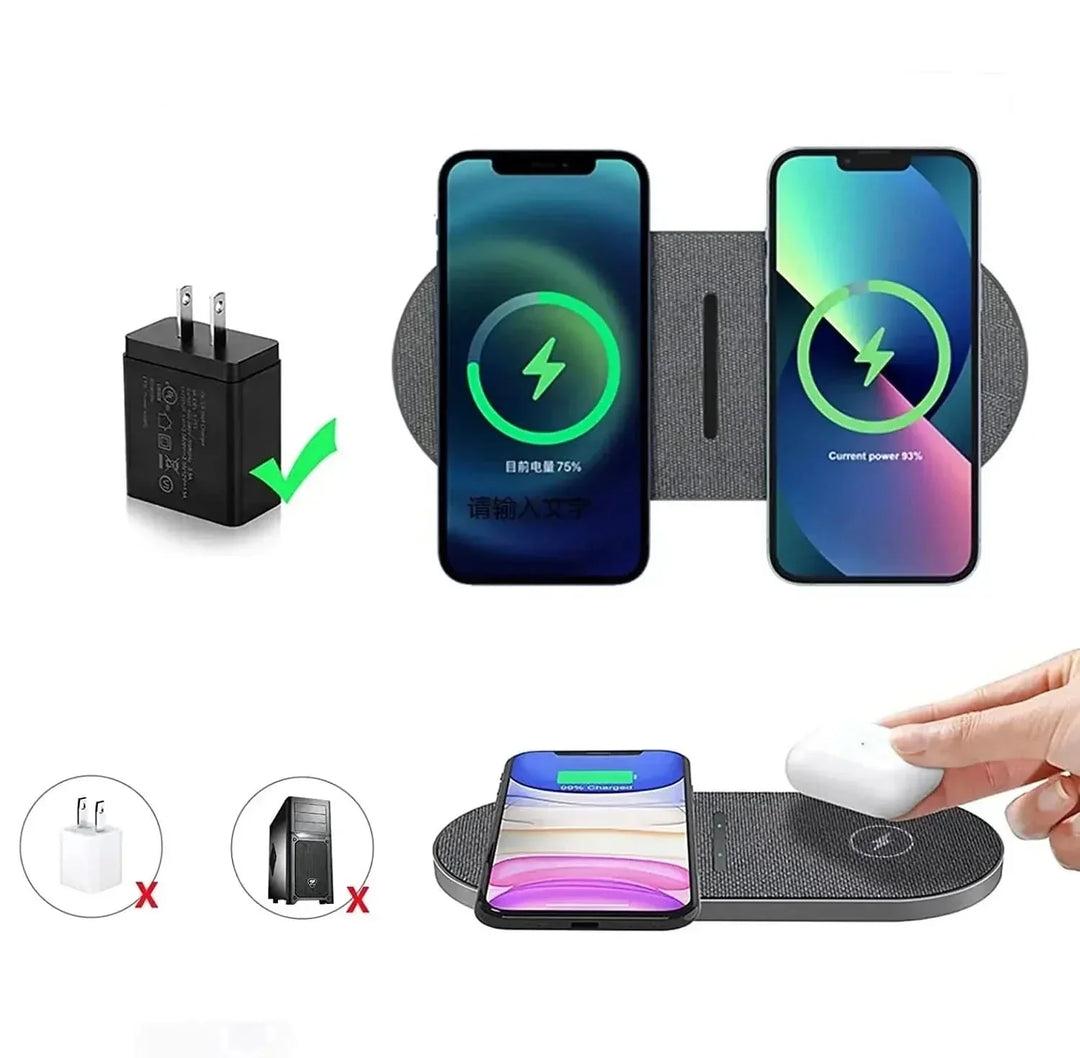 Fast Wireless Charger for iPhone, AirPods & Samsung