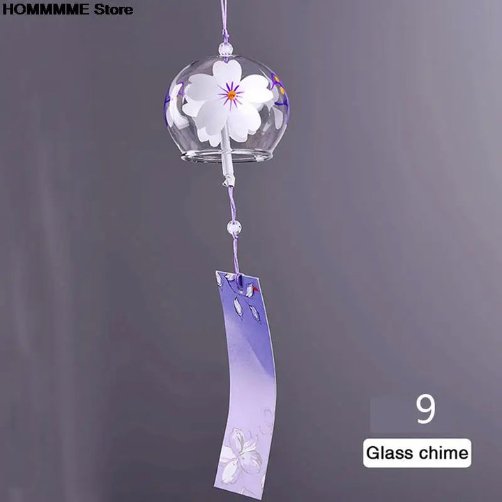 Kalsten | Yumeko Glass Wind Chime | Japanese Style | Handcrafted | Clear Sound | Decorative Pendant