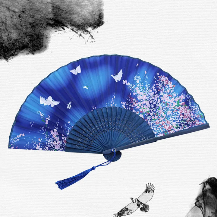 Traditional Japanese Style Floral Hand Fan | Kalsten