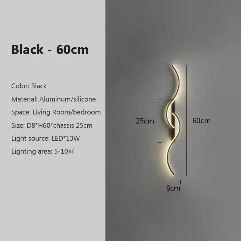 Modern LED Wall Lamp – Contemporary Wall Sconce for Living Room, Bedroom, Dining Room, and Hallway – Up & Down Lighting, Dimmable, Touch Switch, Indoor Home Decoration | Kalsten