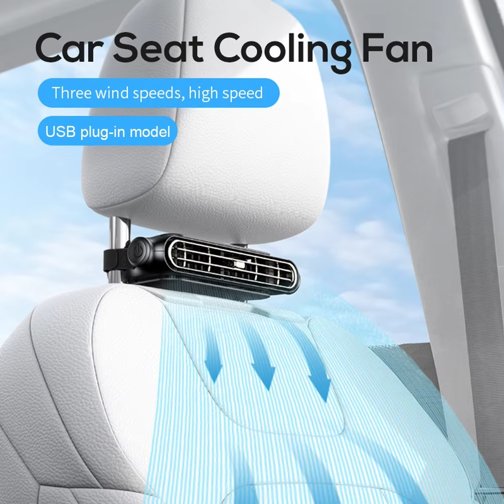 Car Headrest Cooling Fan 3 Speed Adjustable Electric Car Seat Fan 5V/2A Car Rear Backrest Fan Car Interior Accessories | Kalsten