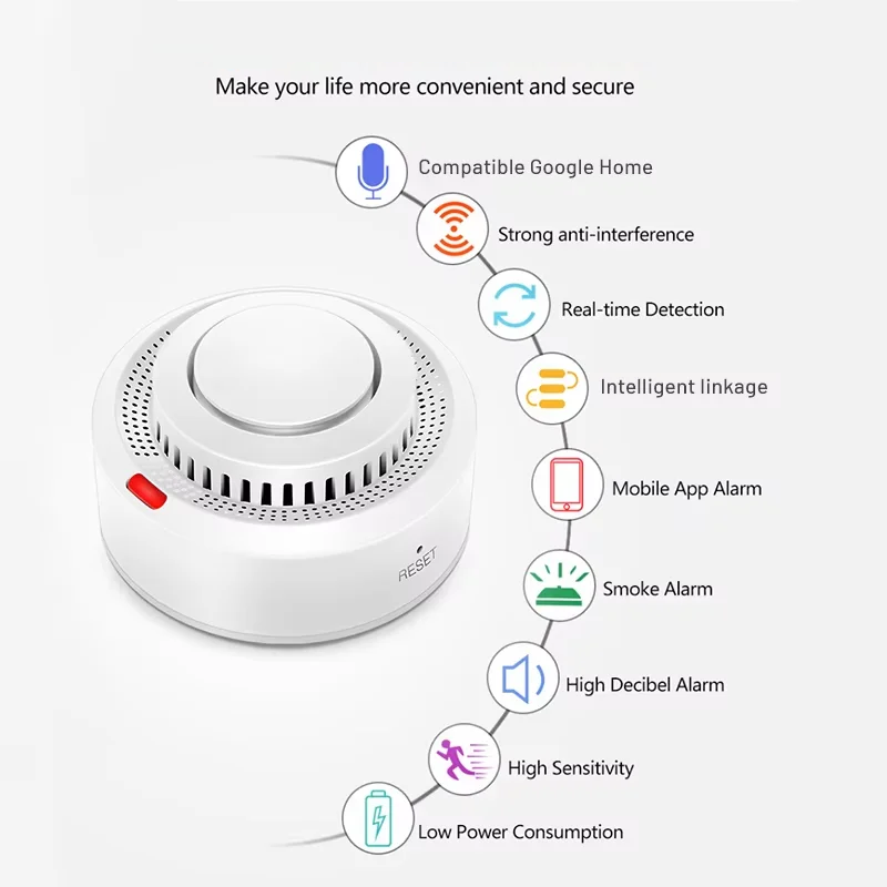 Kalsten | Smart WiFi Smoke Detector Fire Alarm 85dB – SafeSense